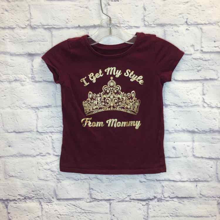 Childrens Place Maroon Size 4T Girls Short Sleeve Shirt