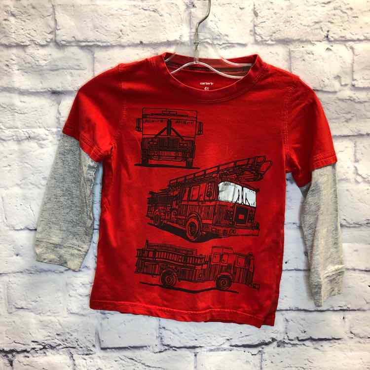 Carters Red Size 4T Boys Long Sleeve Shirt