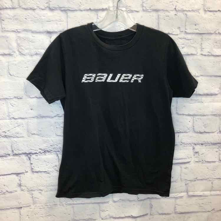 Bauer Black Size 14 Boys Short Sleeve Shirt