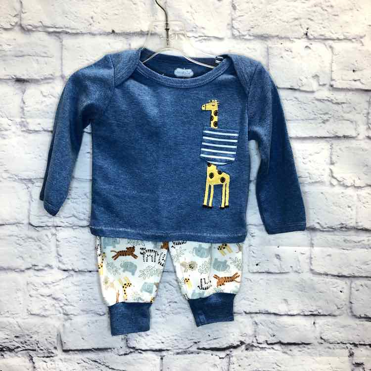 MudPie Blue Size 6-9 Months Boys 2 Piece Outfit