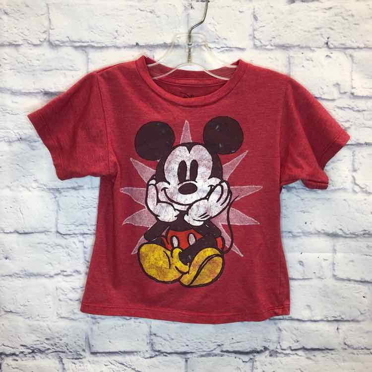 Disney Red Size 4T Boys Short Sleeve Shirt