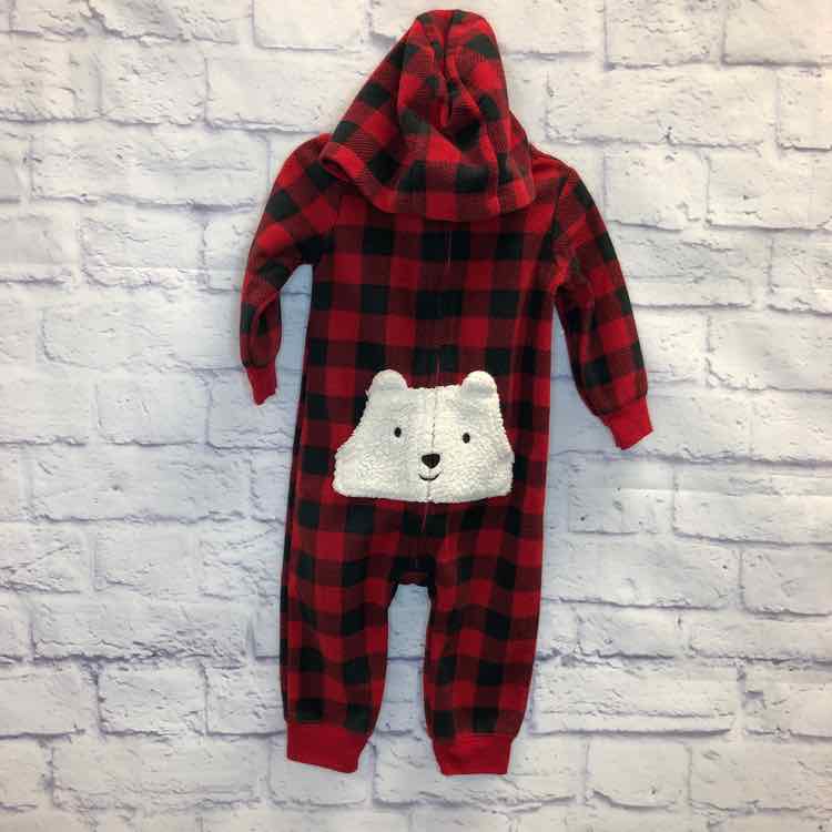 Just One You Red & Black Size 9 Months Boys Romper