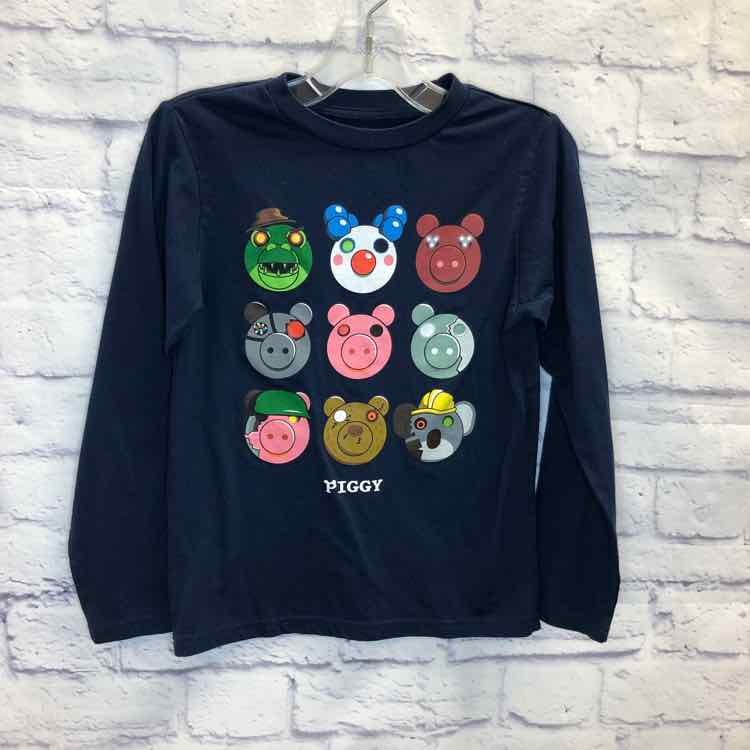 Piggy Navy Size 8 Boys Long Sleeve Shirt