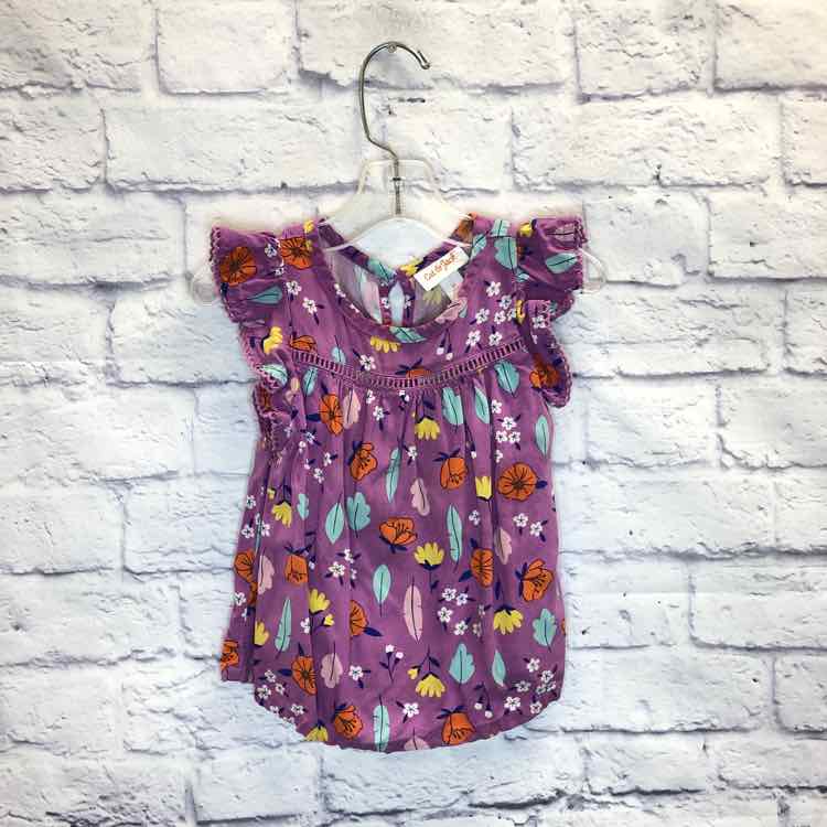 Cat & Jack Purple Size 2T Girls Short Sleeve Shirt