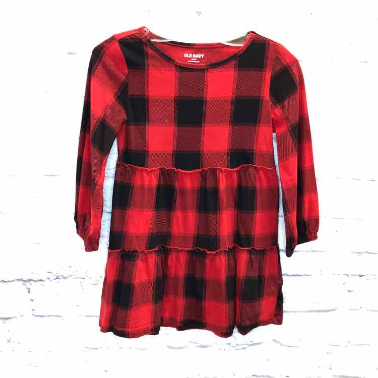Old Navy Red & Black Size 5 Girls Dress