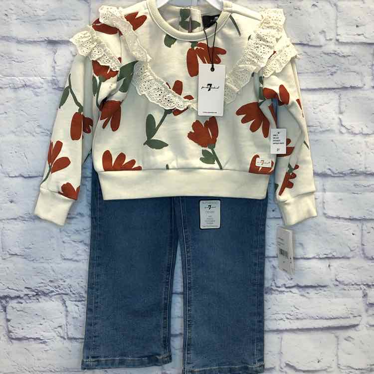 7 For All Mankind Floral Size 2T Girls 2 Piece Outfit