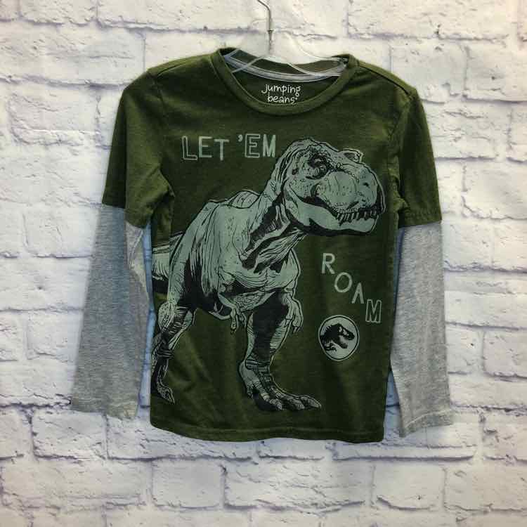 Jumping Beans Green Size 7 Boys Long Sleeve Shirt