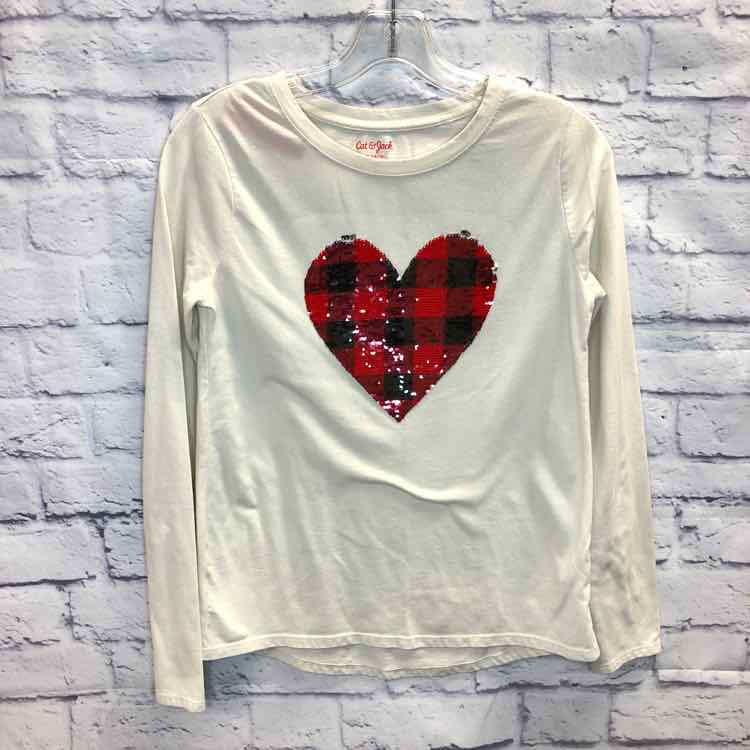 Cat & Jack White Size 14 Girls Long Sleeve Shirt