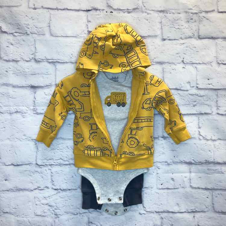 Child of Mine Yellow Size 3-6 Months Boys 3 Piece Outfit