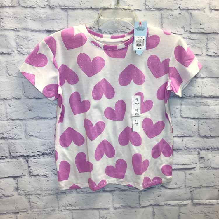 Cat & Jack Hearts Size 14 Girls Short Sleeve Shirt