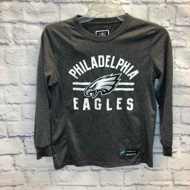 Eagles Gray Size 10 Boys Long Sleeve Shirt