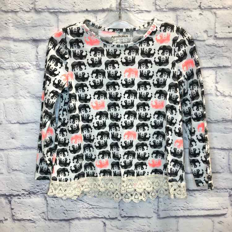 Arizona Black & White Size 6X Girls Long Sleeve Shirt