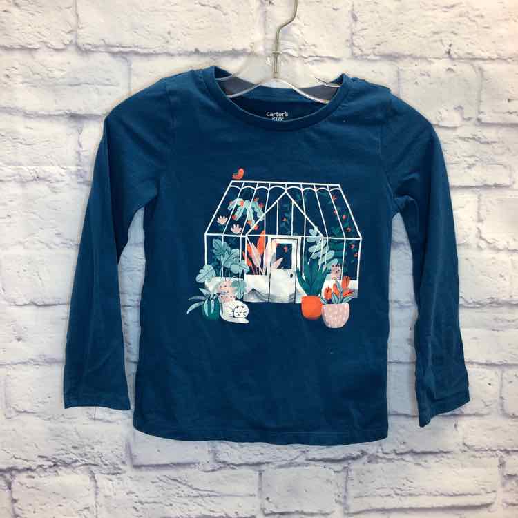 Carters Blue Size 5 Girls Long Sleeve Shirt