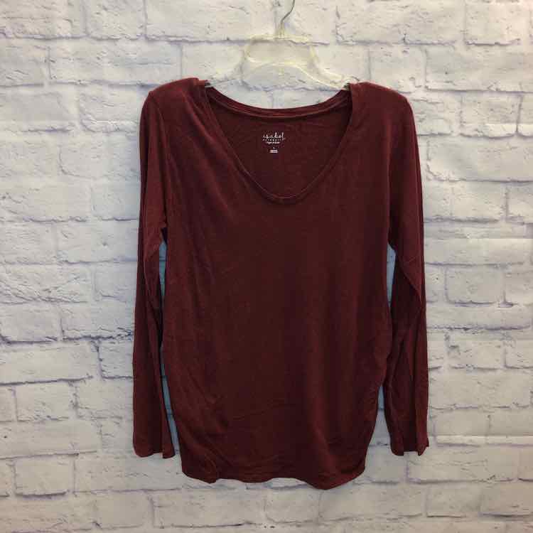Isabel Maternity Maroon Size L Maternity Long Slv Top