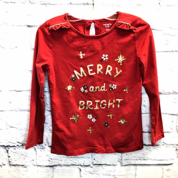 Carters Red Size 7 Girls Long Sleeve Shirt