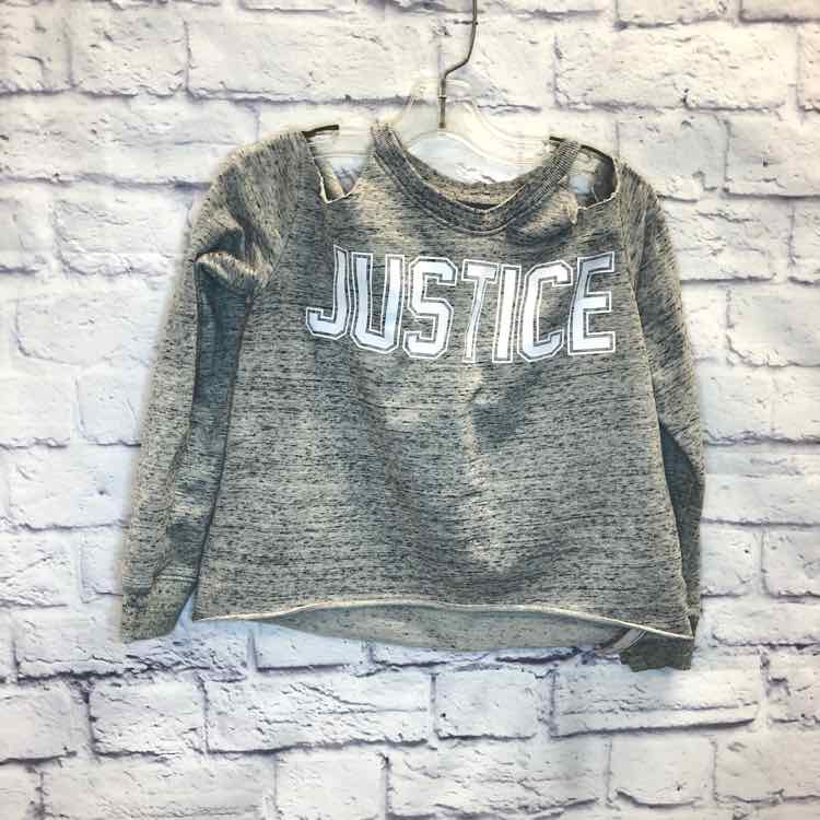 Justice Gray Size 8 Girls Sweatshirt/Hoodie