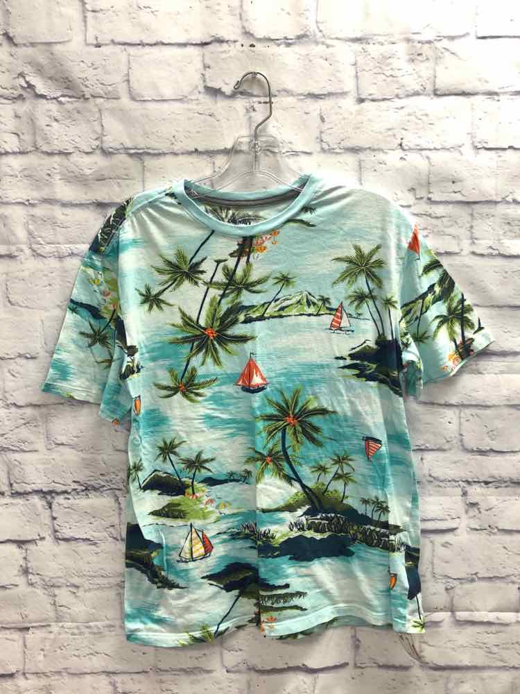 Old Navy Blue Size 18P Boys Short Sleeve Shirt