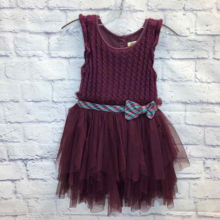 Matilda Jane Once Upon a Time Burgundy Sweater Tulle Soiree Dress Size 4T
