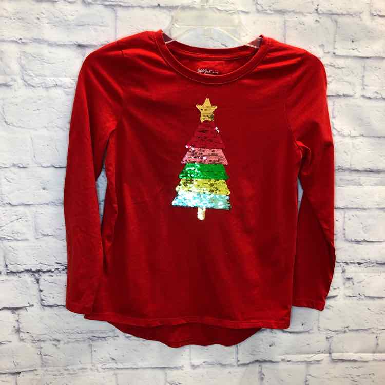 Cat & Jack Red Size 14 Girls Long Sleeve Shirt