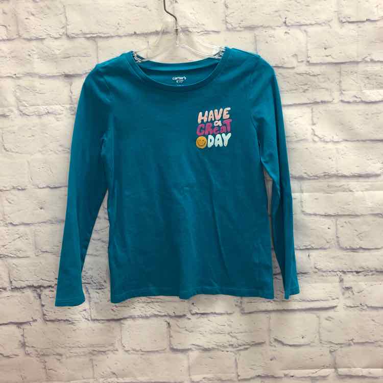 Carters Teal Size 8 Girls Long Sleeve Shirt