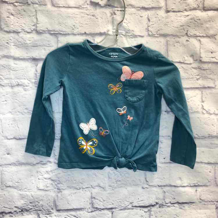 Carters Green Size 4T Girls Long Sleeve Shirt