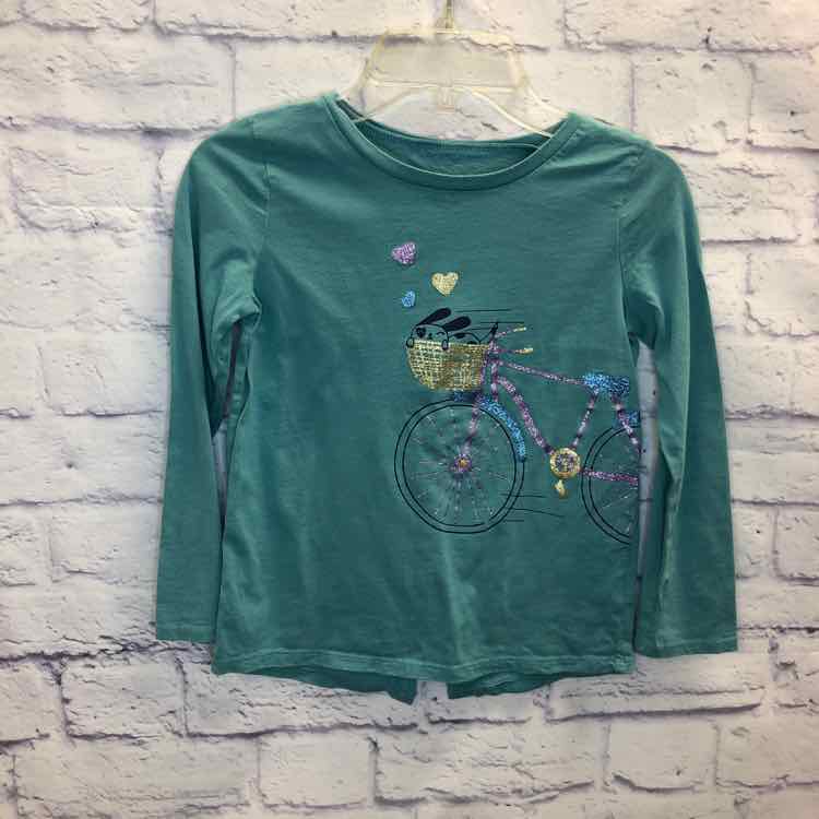 Carters Green Size 7 Girls Long Sleeve Shirt