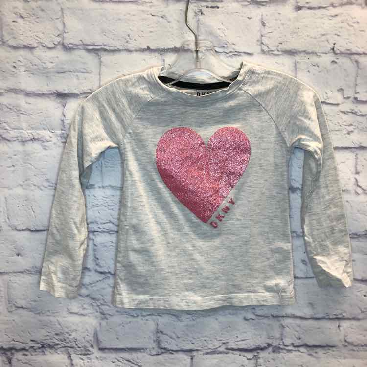 DKNY Gray Size 4T Girls Long Sleeve Shirt