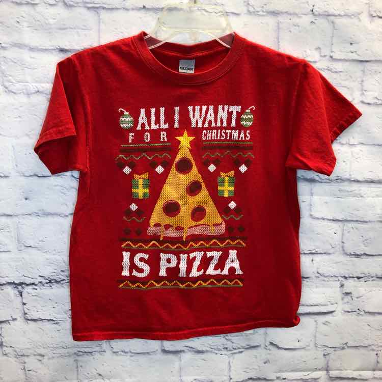 Gildan Red Size 10 Boys Short Sleeve Shirt