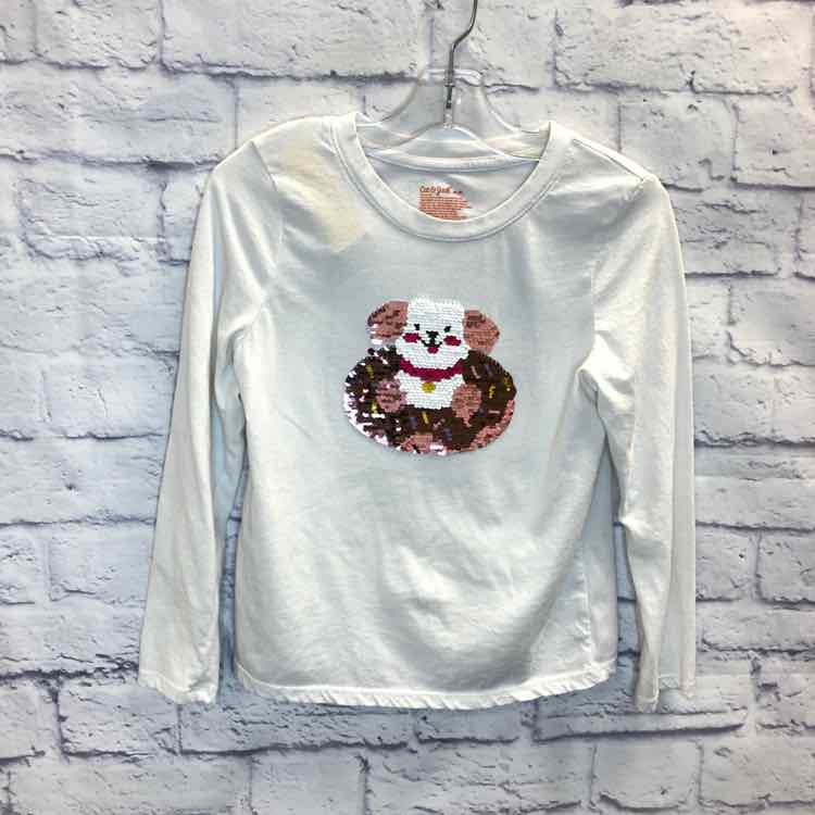 Cat & Jack White Size 8 Girls Long Sleeve Shirt