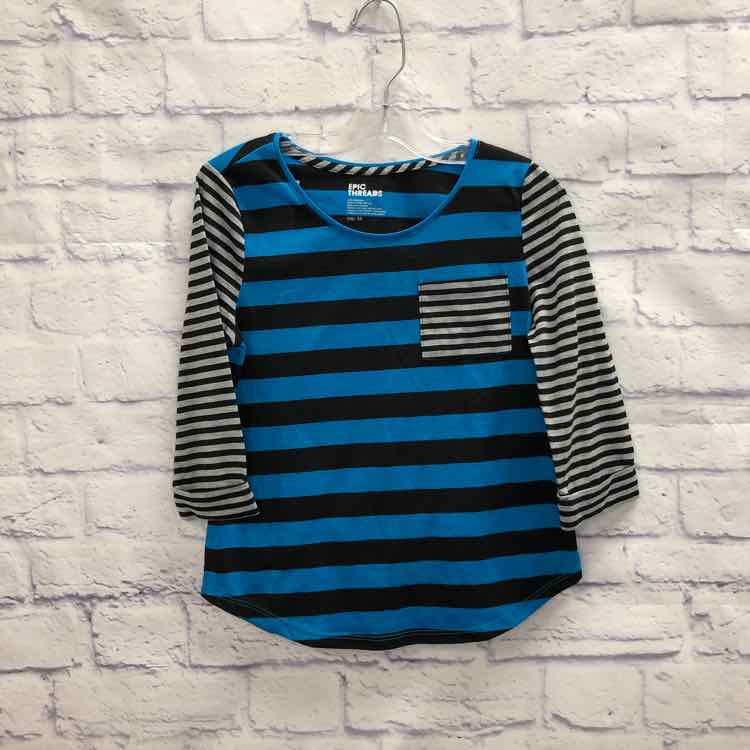 Epic Threads Stripe Size 8 Girls 3/4 Sleeve Shirt