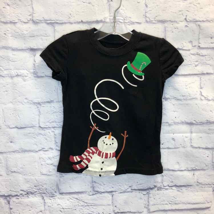 Black Size 4T Girls Short Sleeve Shirt