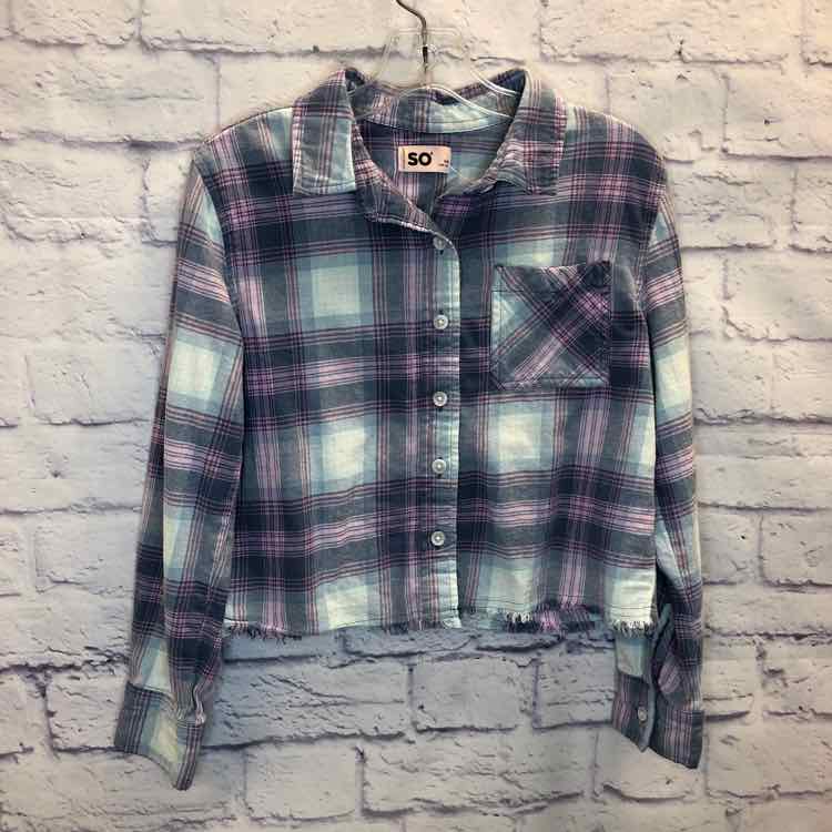 SO Plaid Size 8 Girl Polo or Button Down