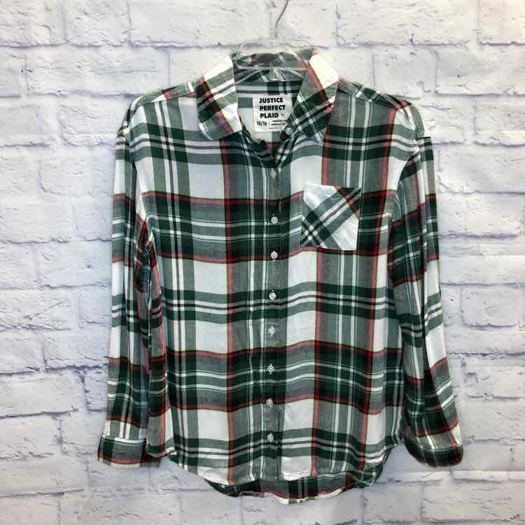 Justice Plaid Size 14 Girl Polo or Button Down