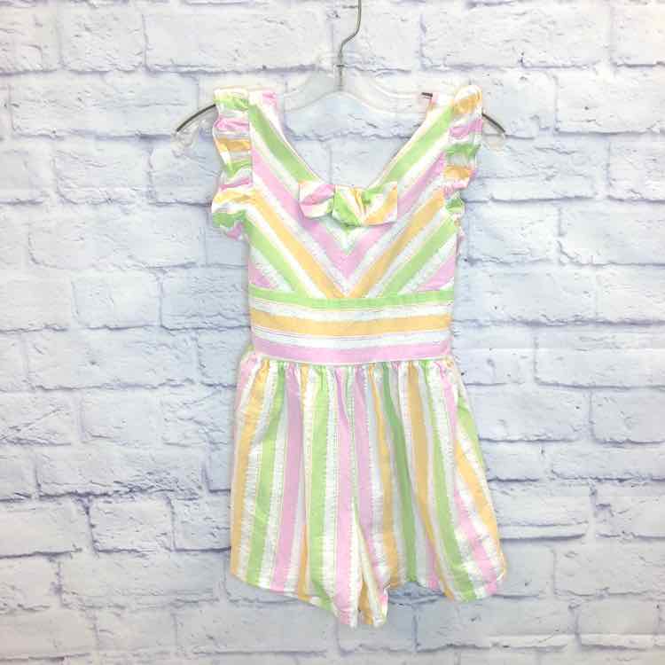 Bonnie Jean Stripe Size 7 Girls Romper