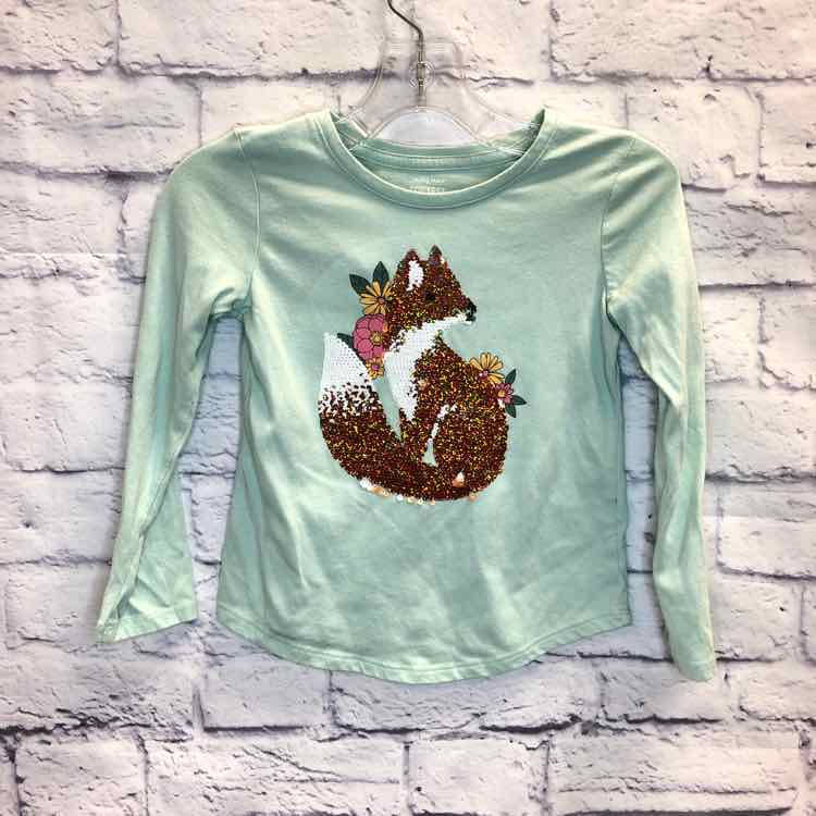 Jumping Beans Green Size 4T Girls Long Sleeve Shirt
