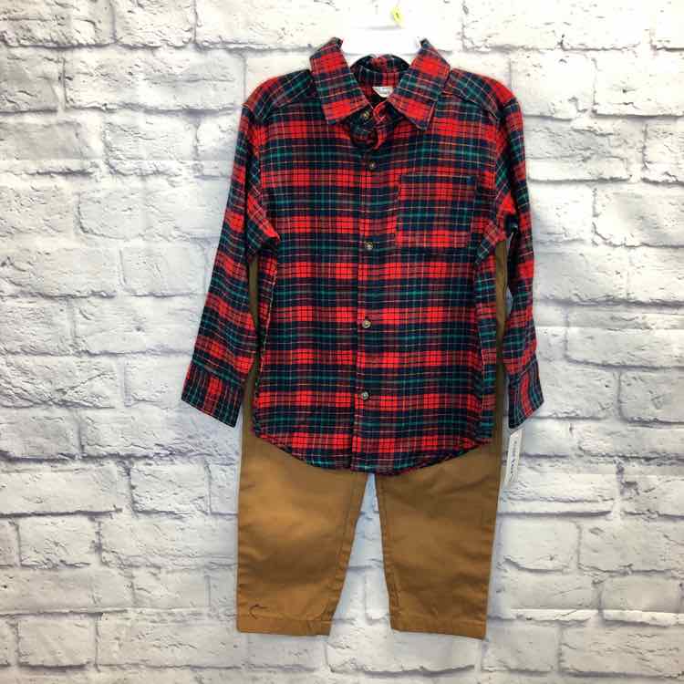 Carters Plaid Size 4T Boys 2 Piece Outfit
