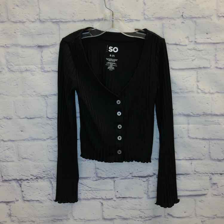 SO Black Size 7 Girls Long Sleeve Shirt