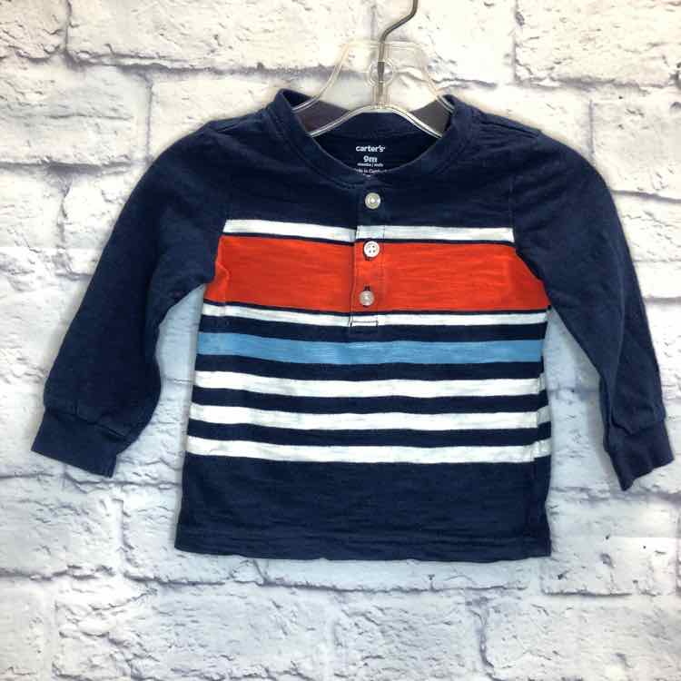 Carters Stripe Size 9 Months Boys Long Sleeve Shirt