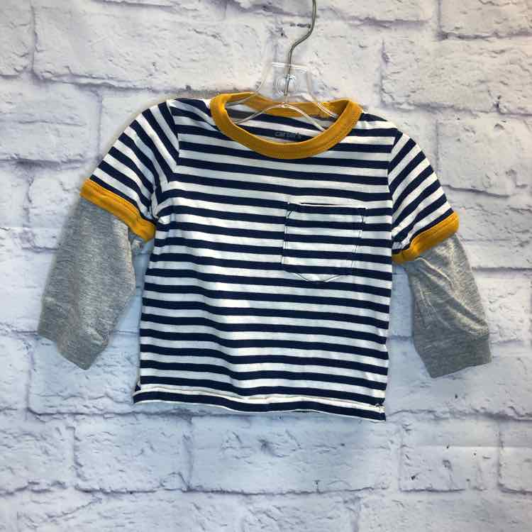 Carters Stripe Size 6 Months Boys Long Sleeve Shirt