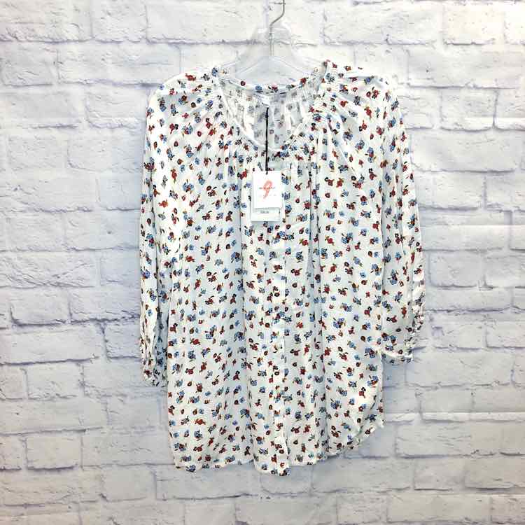 The Nines by Hatch Floral Size L Maternity 3/4 Slv Top