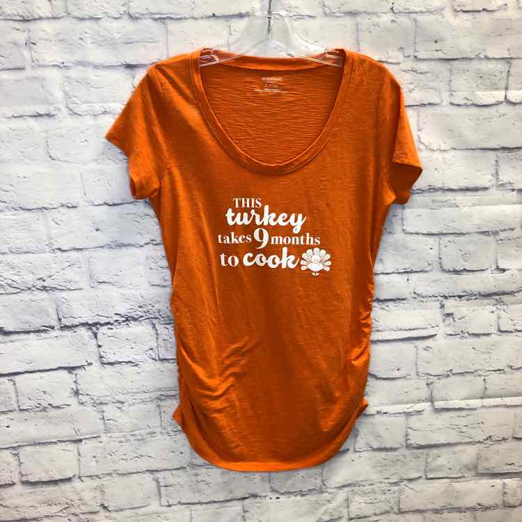 Motherhood Orange Size S Maternity Short Slv Top