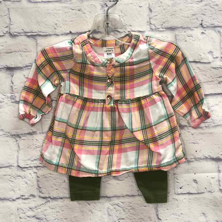Carters Plaid Size 6 Months Girls 2 Piece Outfit