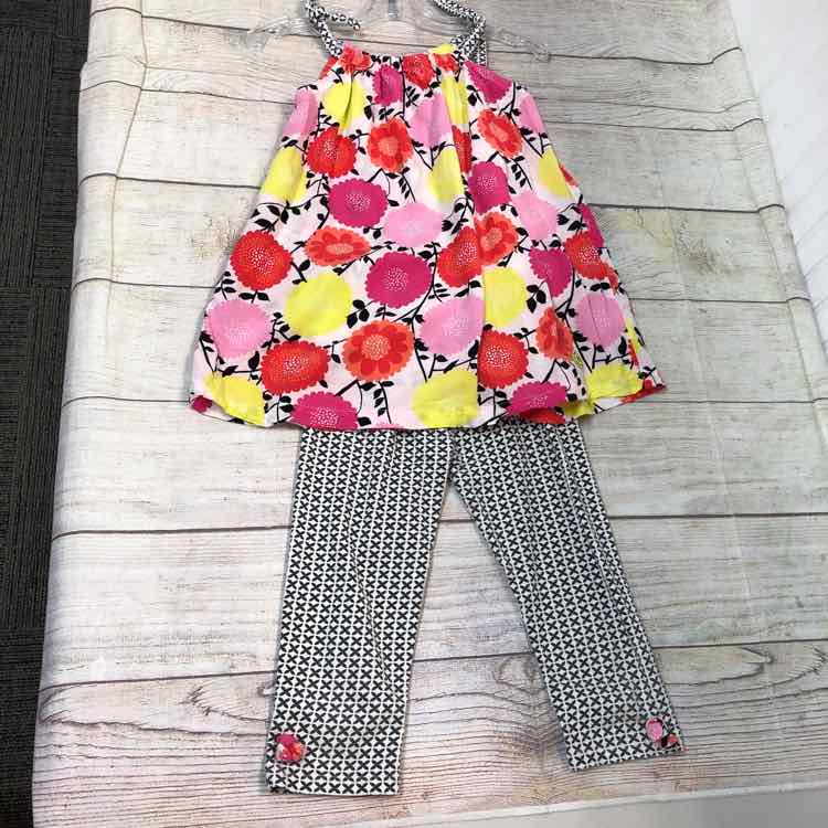 Deux Par Deux Floral Size 6 Girls 2 Piece Outfit