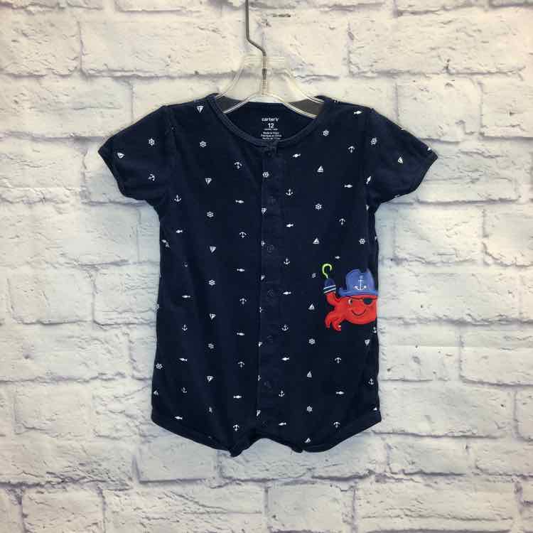Carters Navy Size 12 Months Boys Romper