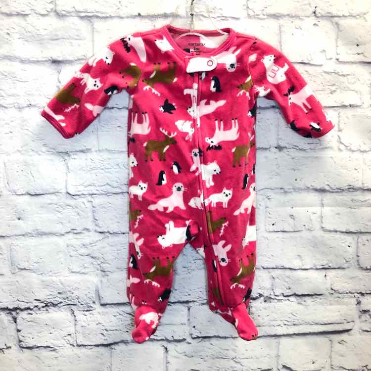 Carters Pink Size 3 Months Fleece Girls Sleeper