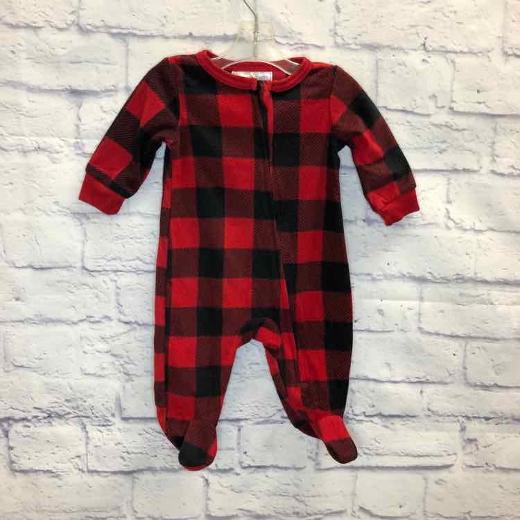 PJs + Pancakes Red & Black Size 0-3 Months Boys Sleeper