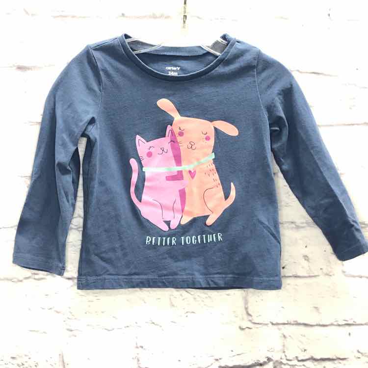 Carters Blue Size 24 Months Girls Long Sleeve Shirt
