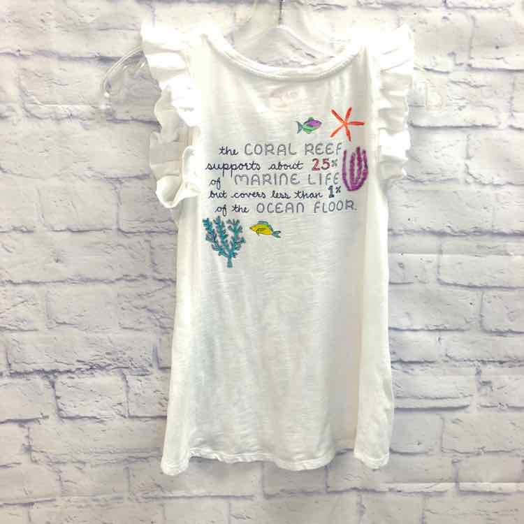 Cat & Jack White Size 10 Girls Short Sleeve Shirt