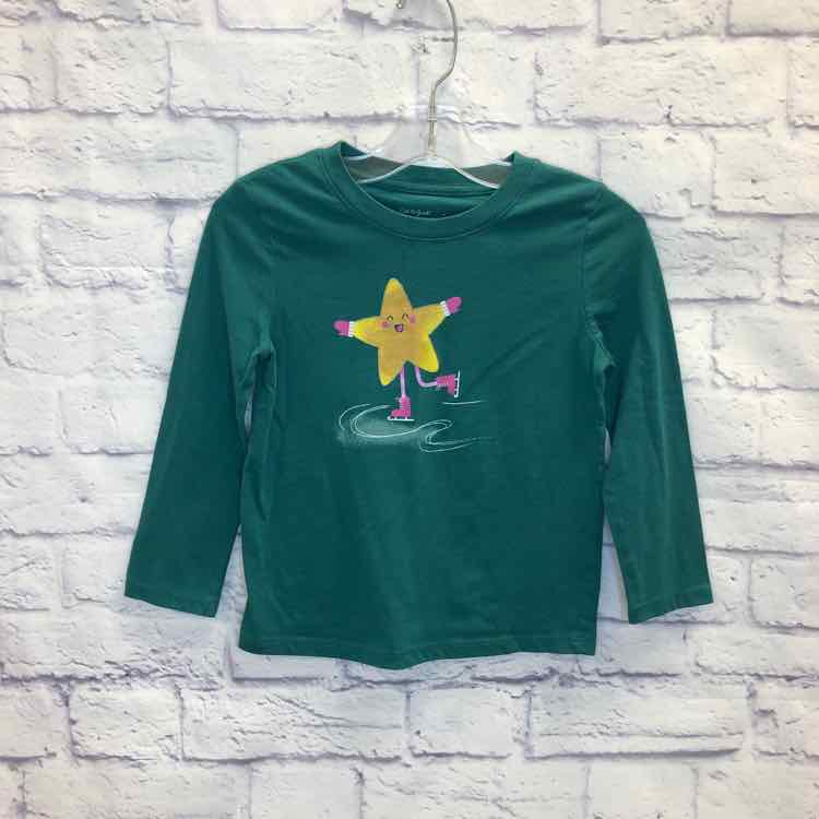 Cat & Jack Green Size 5 Girls Long Sleeve Shirt