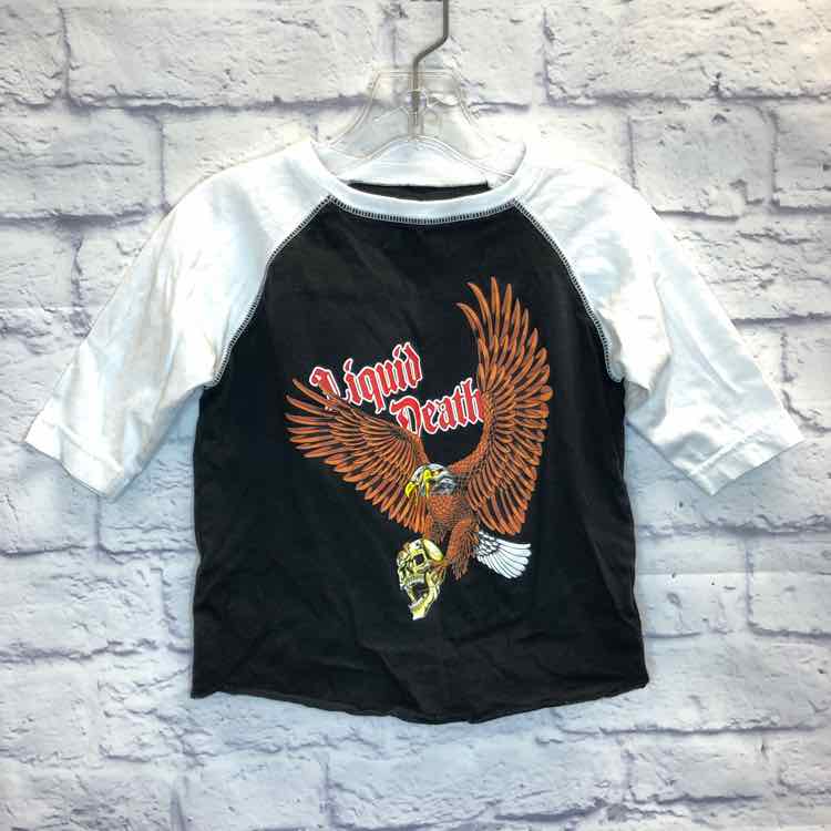 Liquid Death Black Size 2T Girls 3/4 Sleeve Shirt